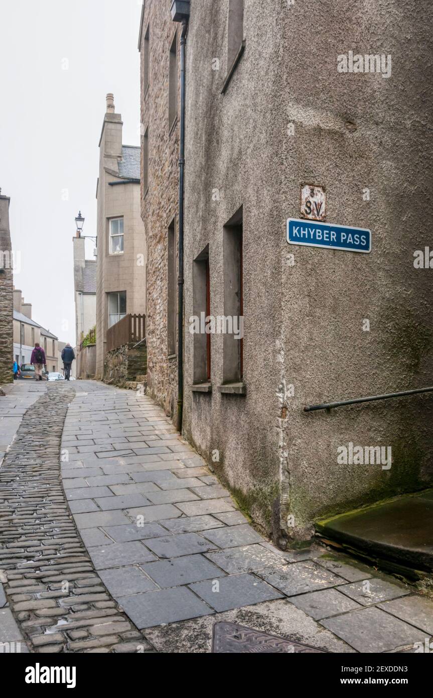 A small alley in Stromness, Orkney, named Khyber Pass. Stock Photo