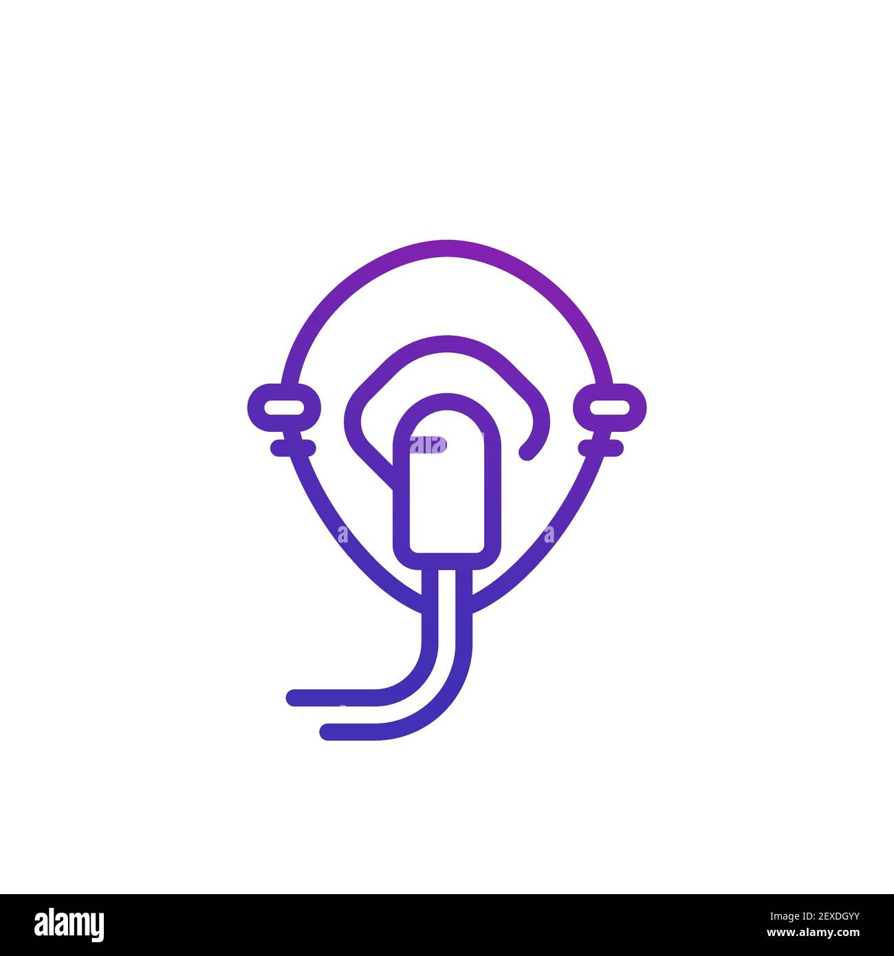 oxygen mask line icon on white Stock Vector