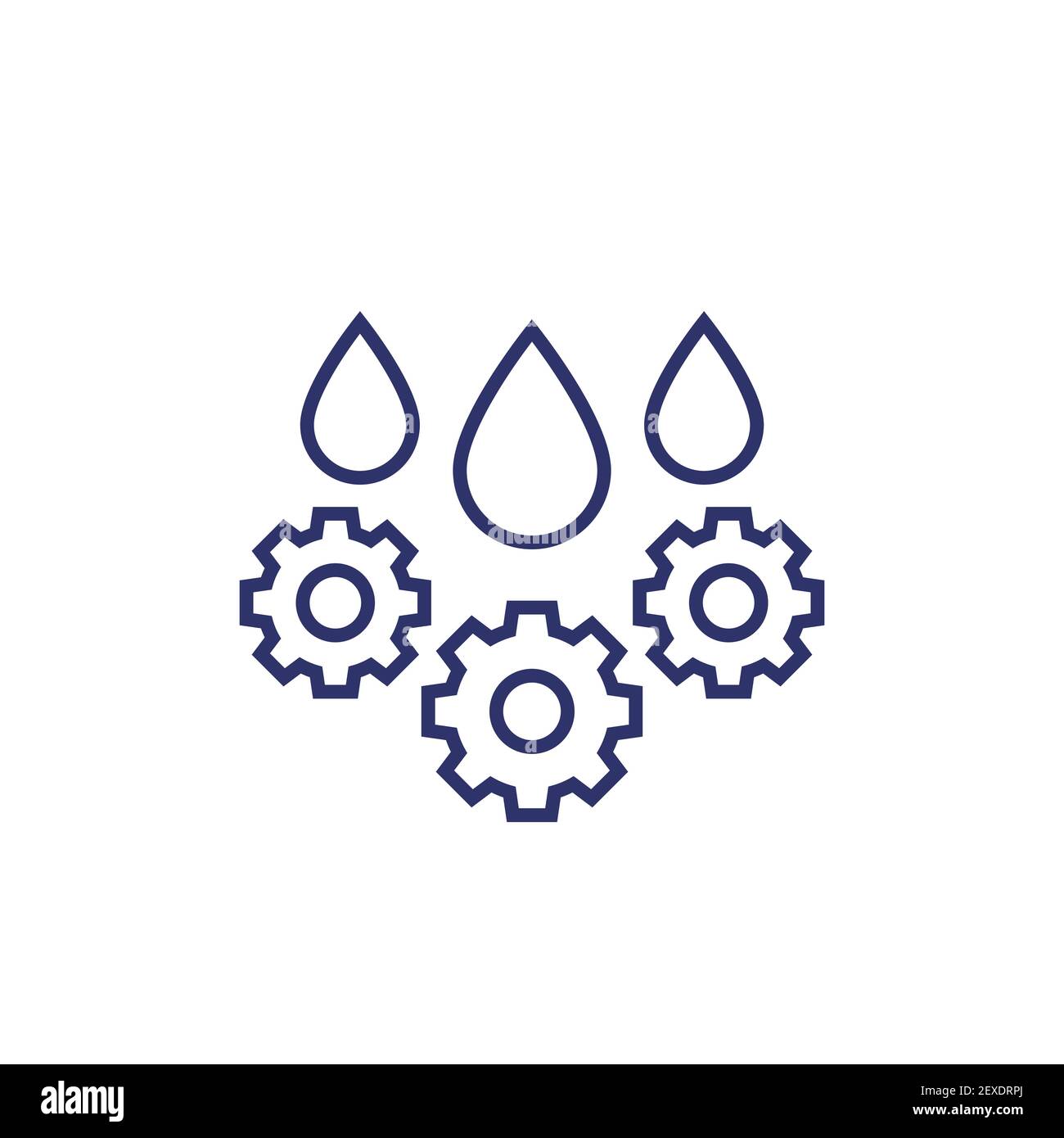 oil drop and gears line icon, vector Stock Vector Image & Art - Alamy