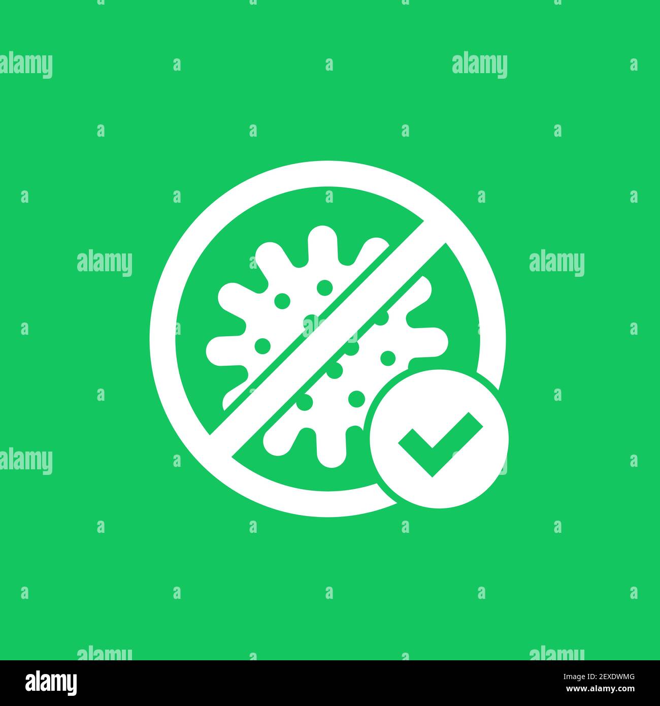 no virus icon with check mark, vector Stock Vector Image & Art - Alamy