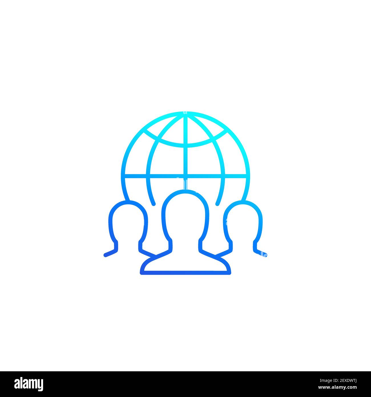 outsource icon on white, line vector art Stock Vector