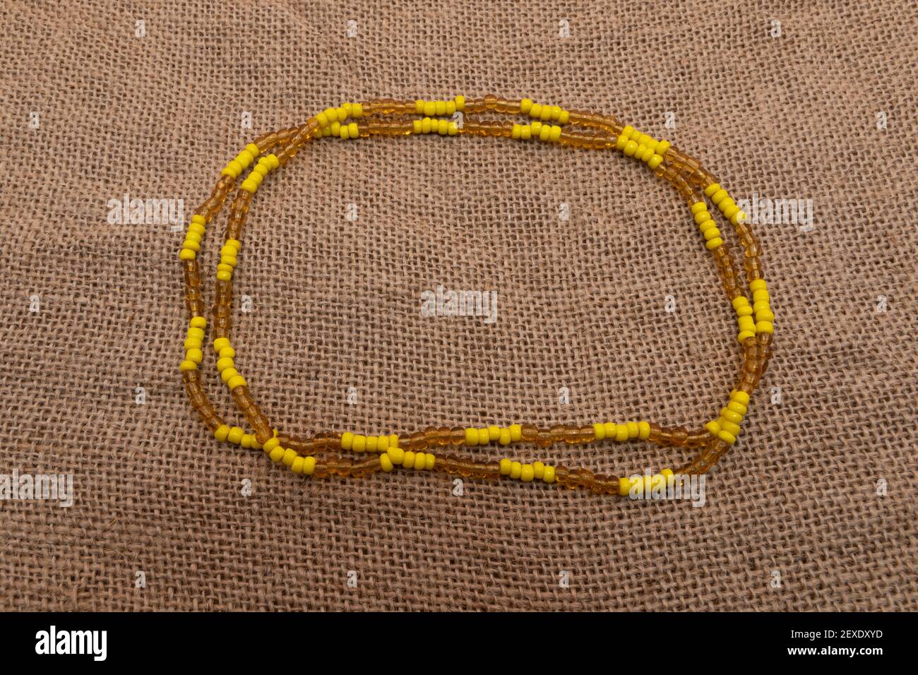 Representative photograph of the necklace of the orisha Ochun in the ...