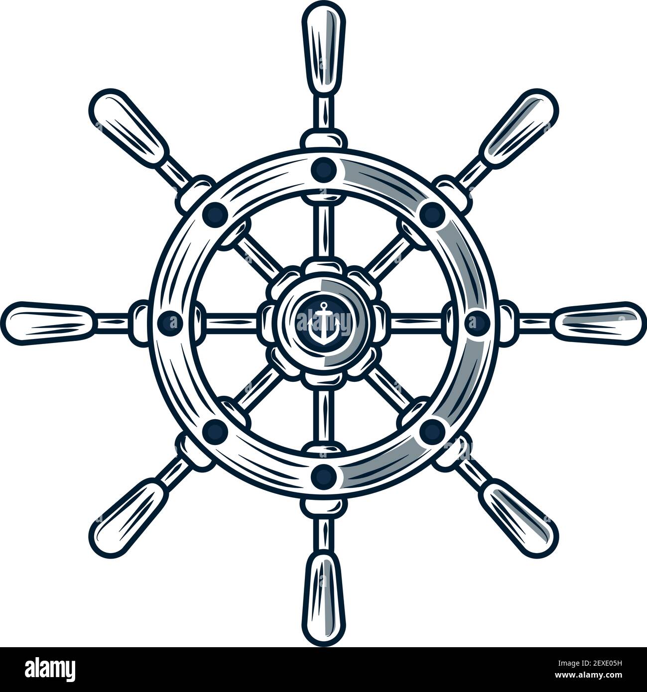 steering wheel nautical sketch icon Stock Vector Image & Art Alamy