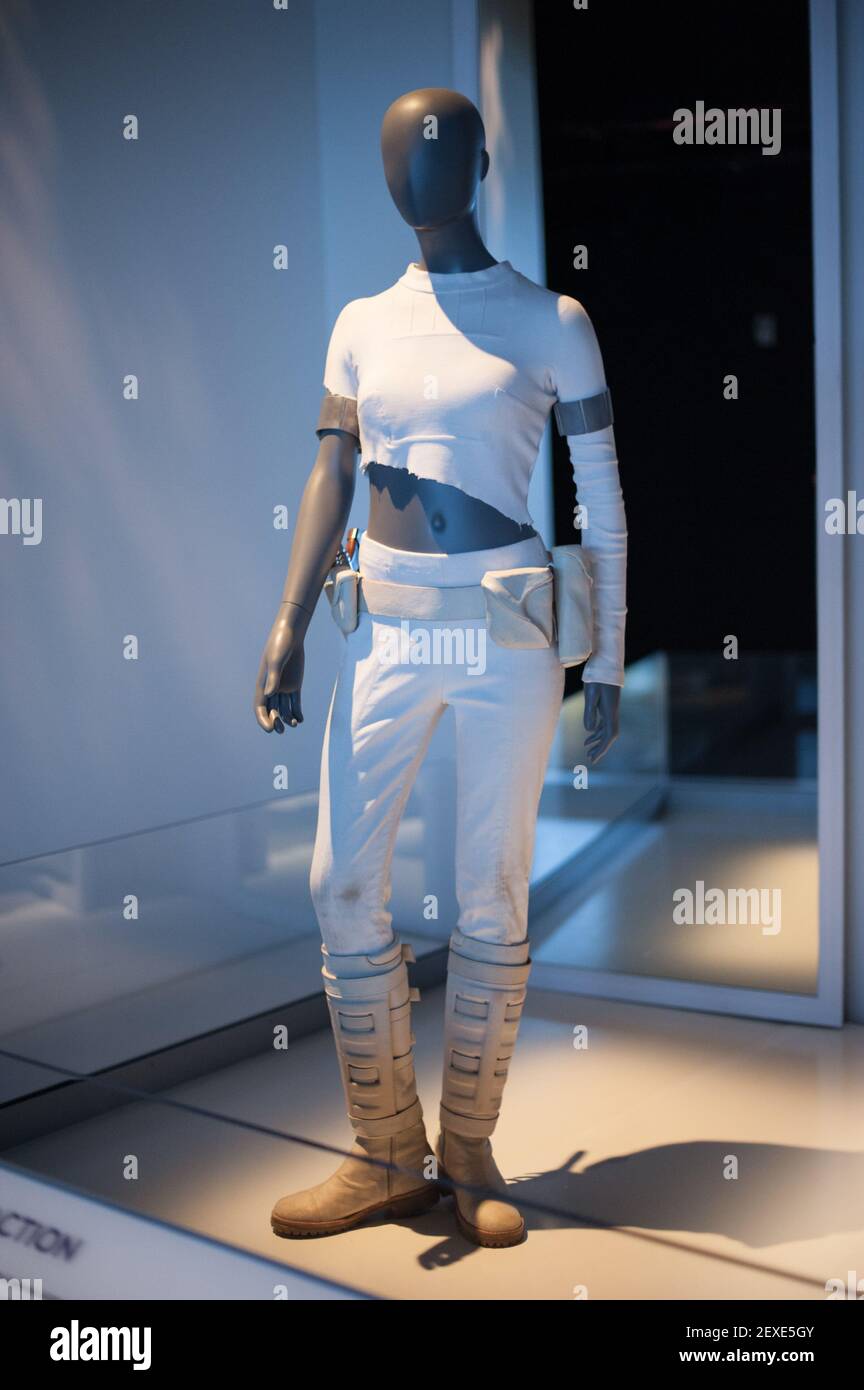 Padme Amidala Genesis Arena Costume from Attack of the Clones. Star Wars  and the Power of Costume: The Exhibition at Discovery Times Square in New  York City on November 13, 2015. The