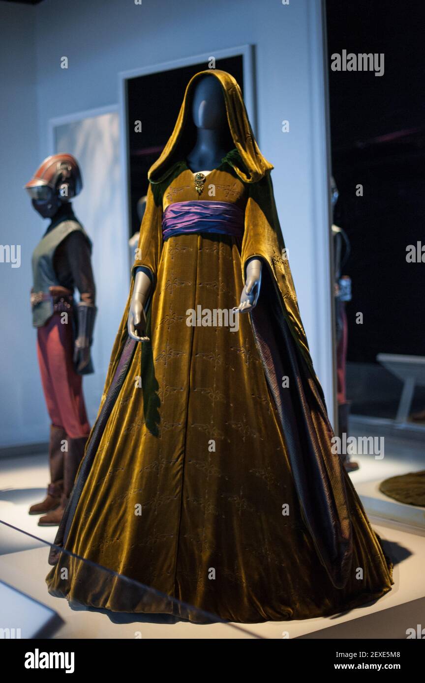 Padme Amidala Veranda Sunset gown from Revenge of the Sith. Star Wars and  the Power of Costume: The Exhibition at Discovery Times Square in New York  City on November 13, 2015. The