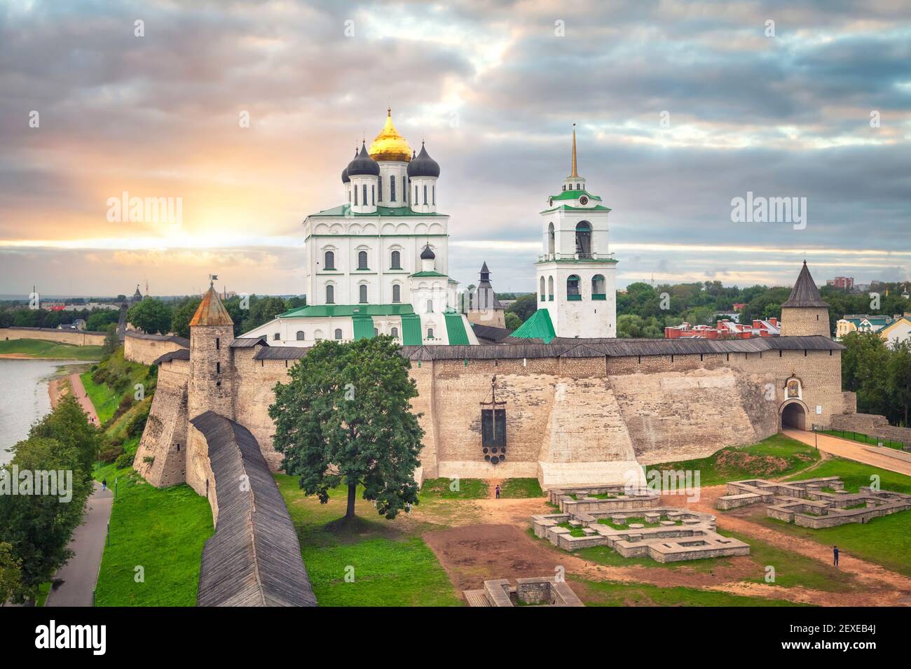 View of Pskov kremlin, Russia (HDR image) Stock Photo