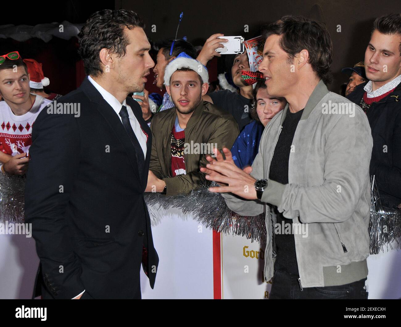 James Franco and James Marsden arrives at "The Night Before" Los