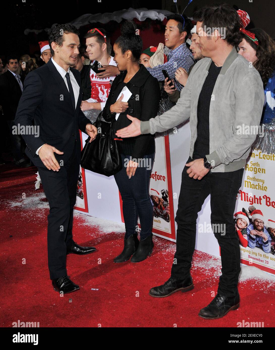 James Franco and James Marsden arrives at "The Night Before" Los
