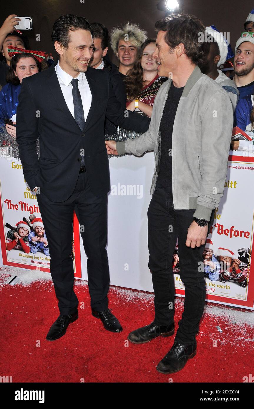 James Franco and James Marsden arrives at "The Night Before" Los