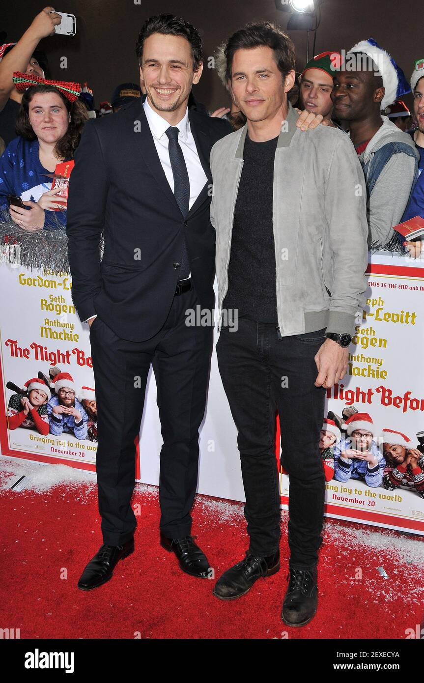 James Franco and James Marsden arrives at "The Night Before" Los