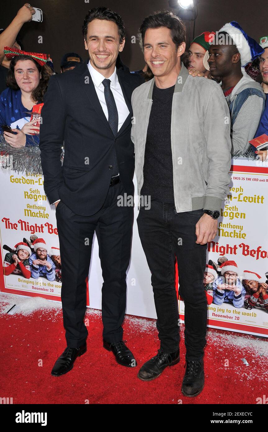 James Franco and James Marsden arrives at "The Night Before" Los