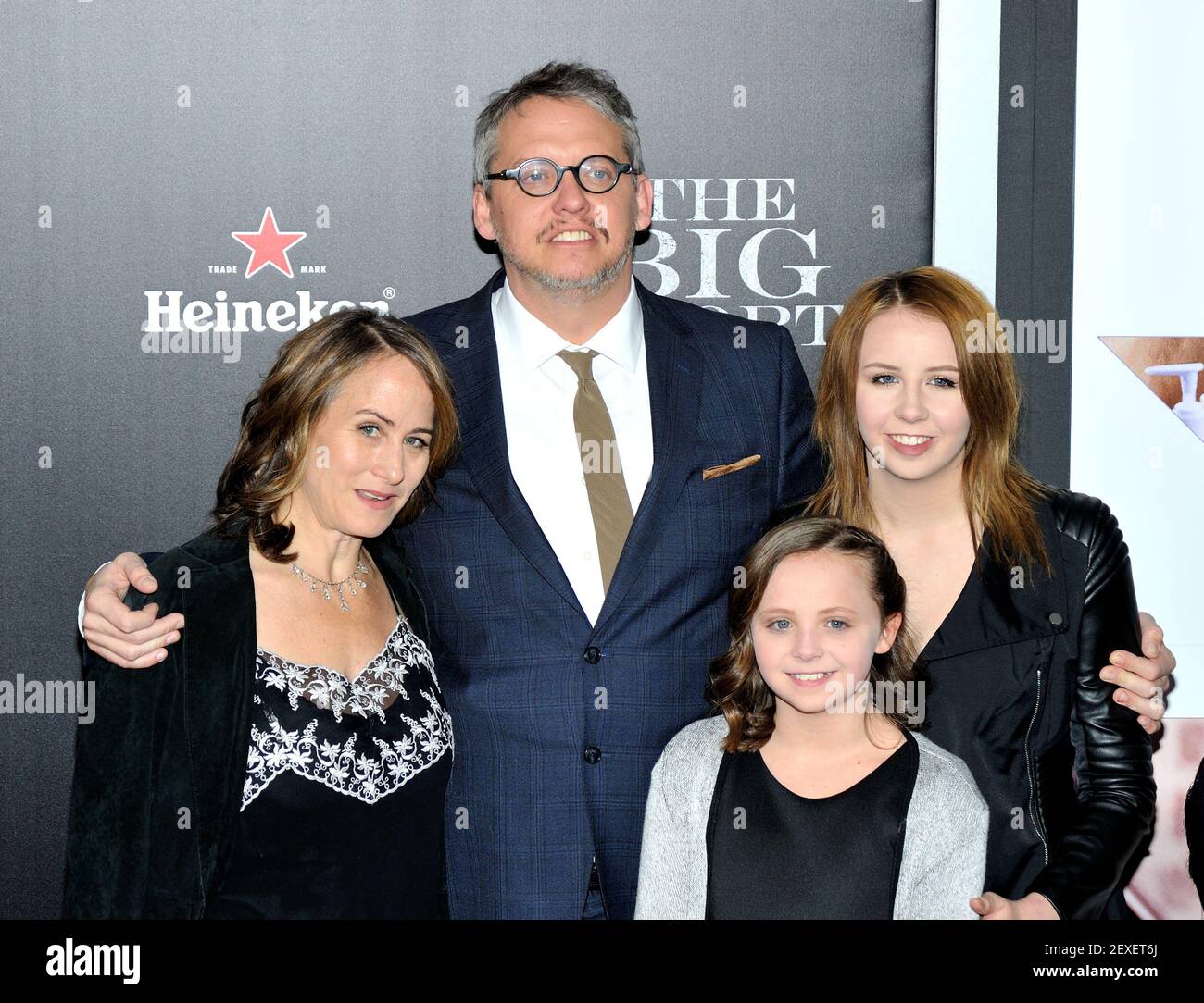 Director Adam McKay, director Shira Piven and family attend the New York  premiere of "The Bog Short" at the Ziegfeld Theatre in New York, NY on  November 23, 2015. (Photo by Stephen