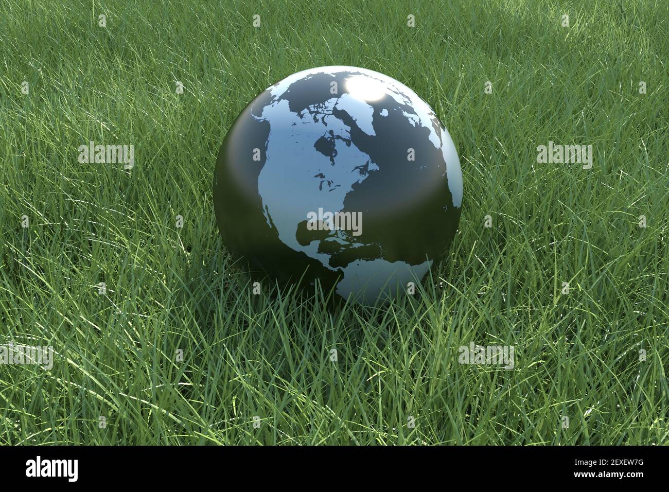 Planet Earth on Grass Field Stock Photo - Alamy