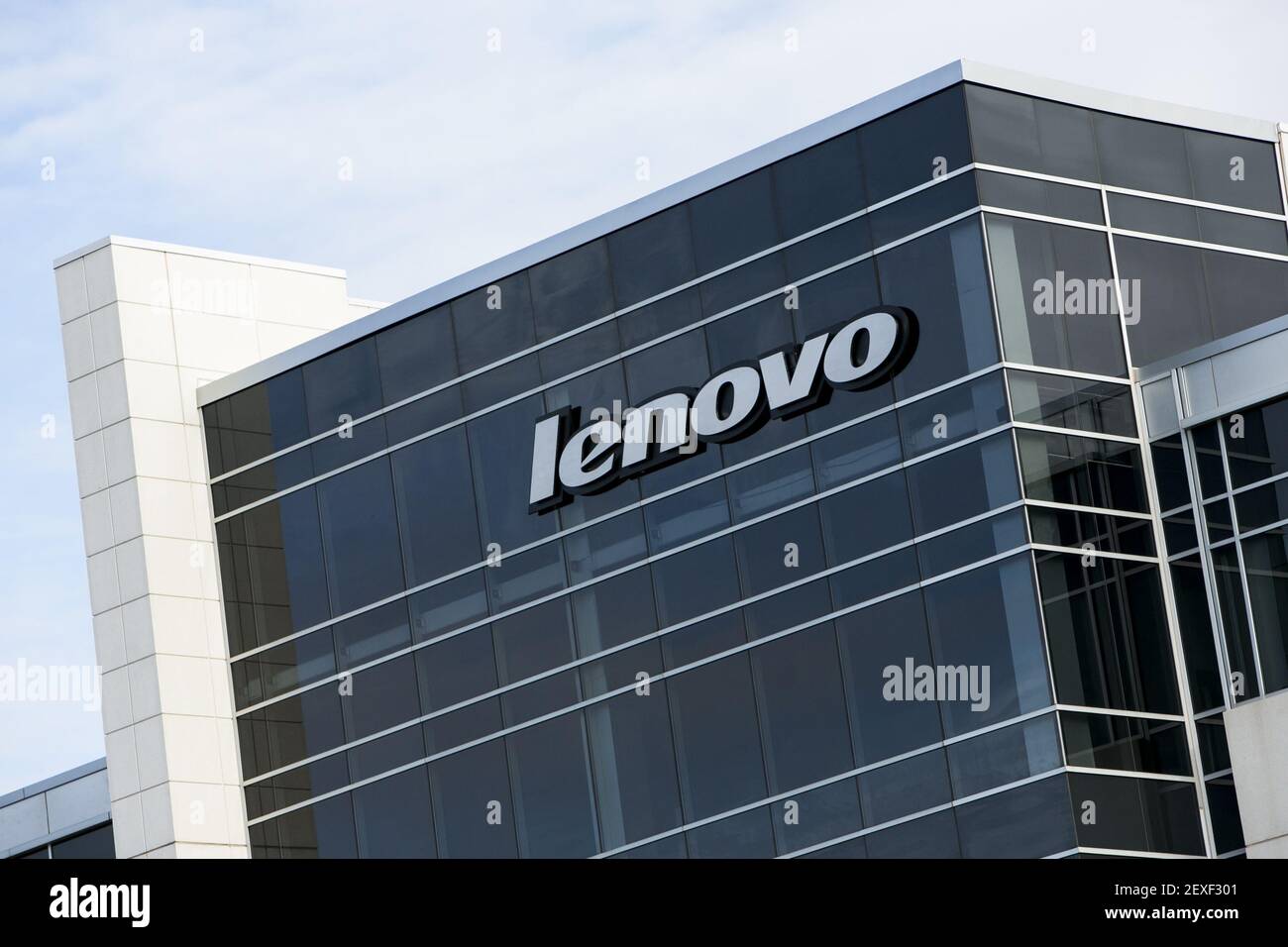 A logo sign outside of a facility occupied by the Lenovo Group in  Morrisville, North Carolina on November 29, 2015. Photo by Kristoffer  Tripplaar *** Please Use Credit from Credit Field *** Stock Photo - Alamy