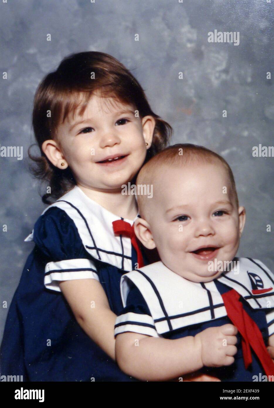 21 May 2015. Laurel, Mississippi. Collect photos of plus size model Tess Holliday (formerly known as Tess Munster, nÃ©e Ryann Hoven) in her formative years from a family album. Tass and her baby brother Tad. Photo credit; Tadlock Charley Varley *** Please Use Credit from Credit Field *** Stock Photo
