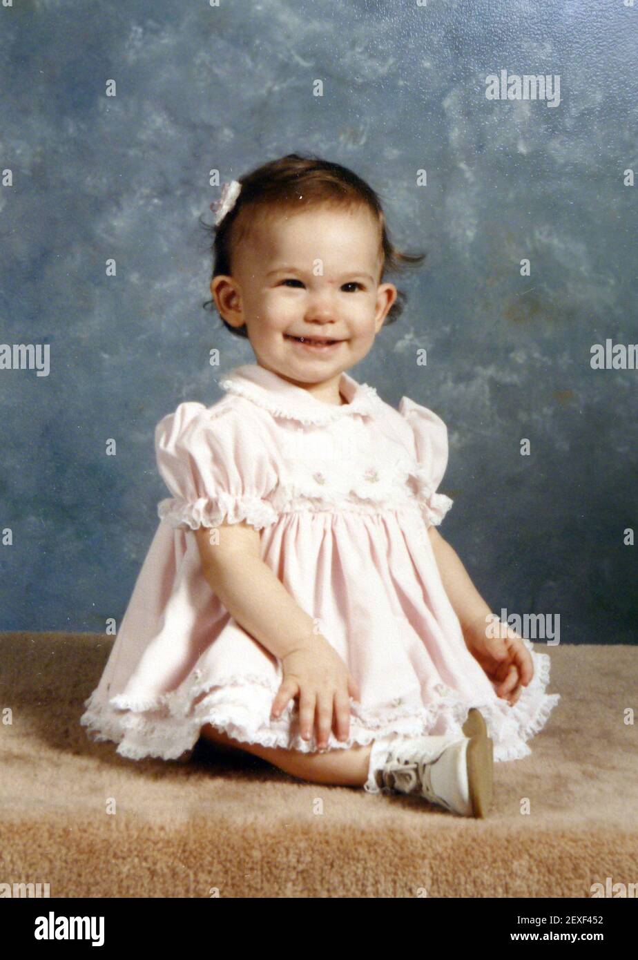 21 May 2015. Laurel, Mississippi. Collect photos of plus size model Tess Holliday (formerly known as Tess Munster, nÃ©e Ryann Hoven) in her formative years from a family album. Tass as an infant. Photo credit; Tadlock Charley Varley *** Please Use Credit from Credit Field *** Stock Photo