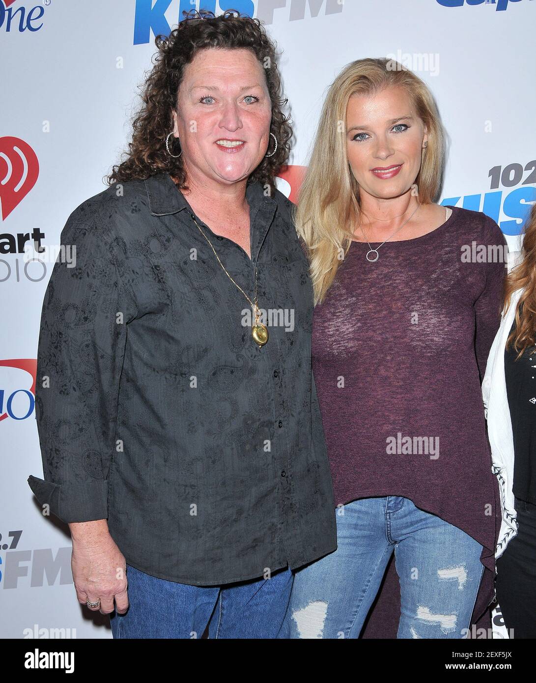 (L-R) Dot Marie Jones and Bridgett Casteen backstage at the 102.7 KIIS