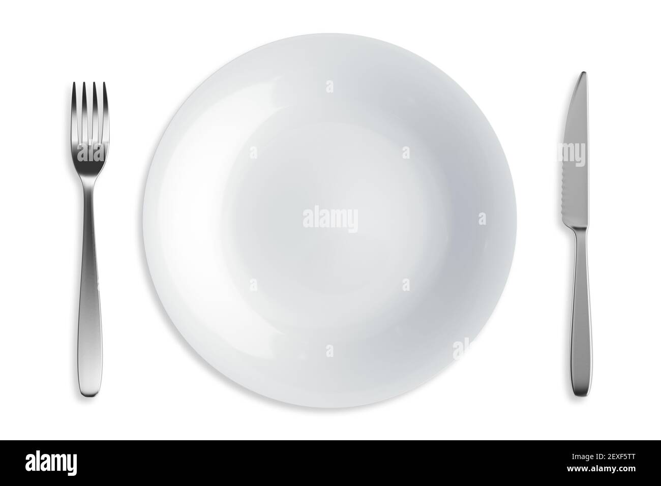 Fork, Knife and Plate Stock Photo - Alamy
