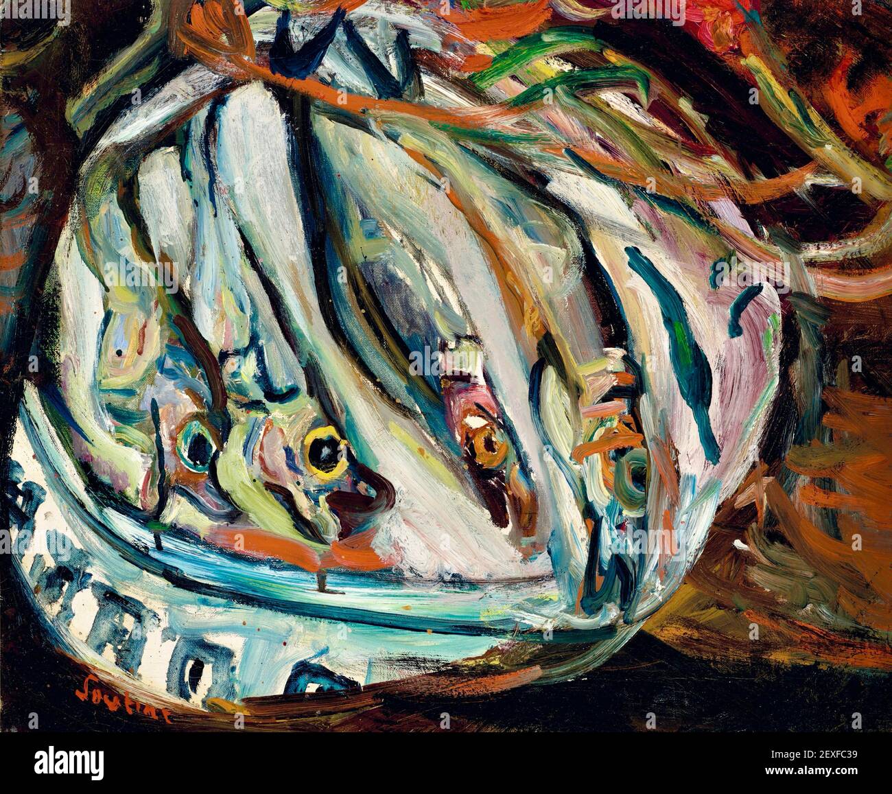 Chaim Soutine artwork entitled Still Life with Fish. Stock Photo