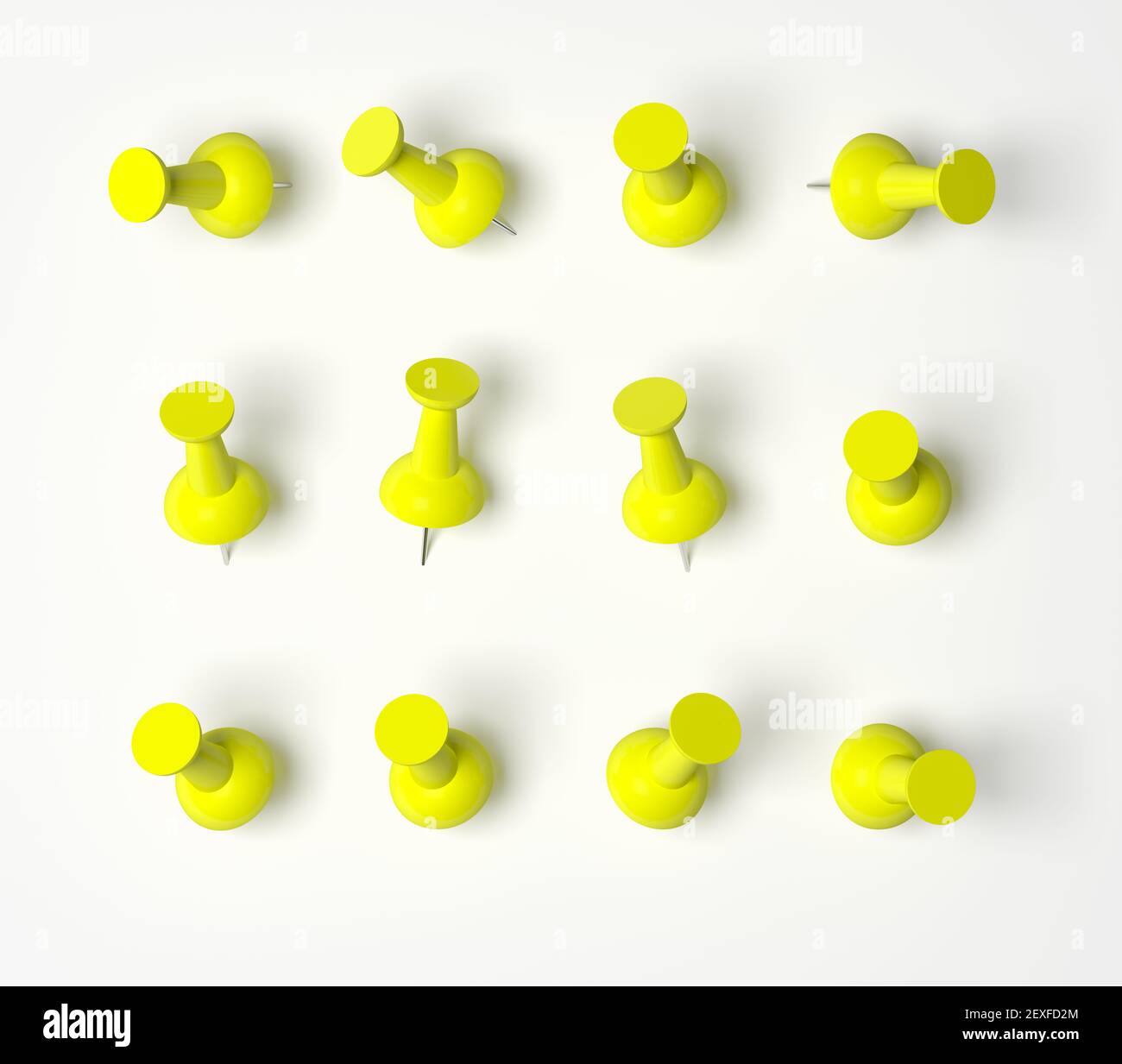 Yellow Push Pins Stock Photo Alamy