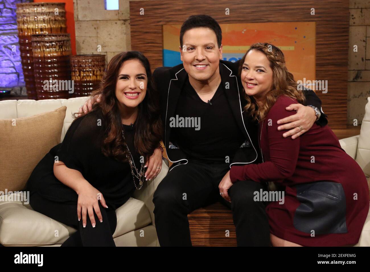 MIAMI,FL - OCTOBER 27: Angelica Vale, Neyda Sandoval and Raul Gonzalez are  seen on set of 'Un Nuevo Dia" at Telemundo Headquarters on October 27, 2015  in Hialeah, Fl. (Photo by Alberto