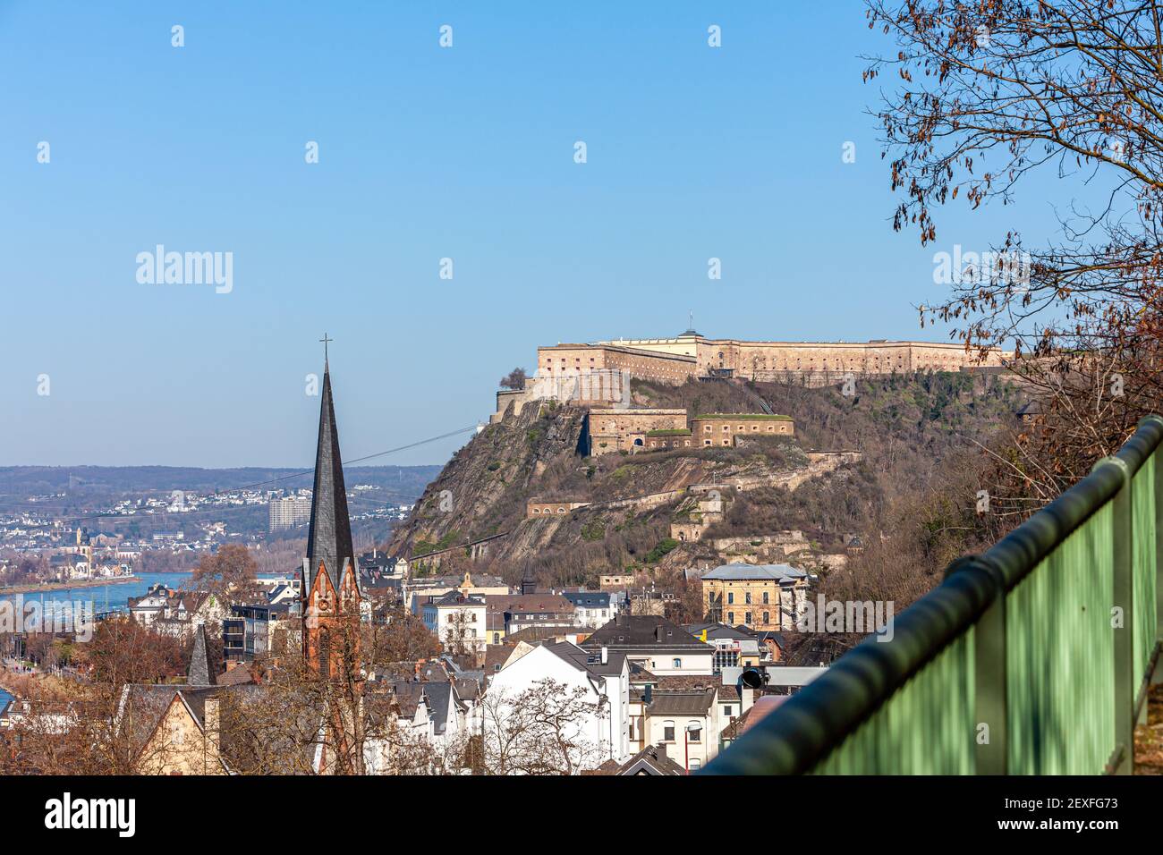 'Ehrenbreitstein' fortress, Koblenz, Germany, Europe Stock Photo