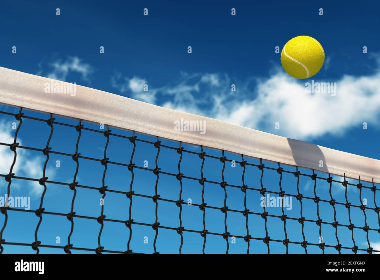 Tennis Ball over Net Stock Photo Alamy