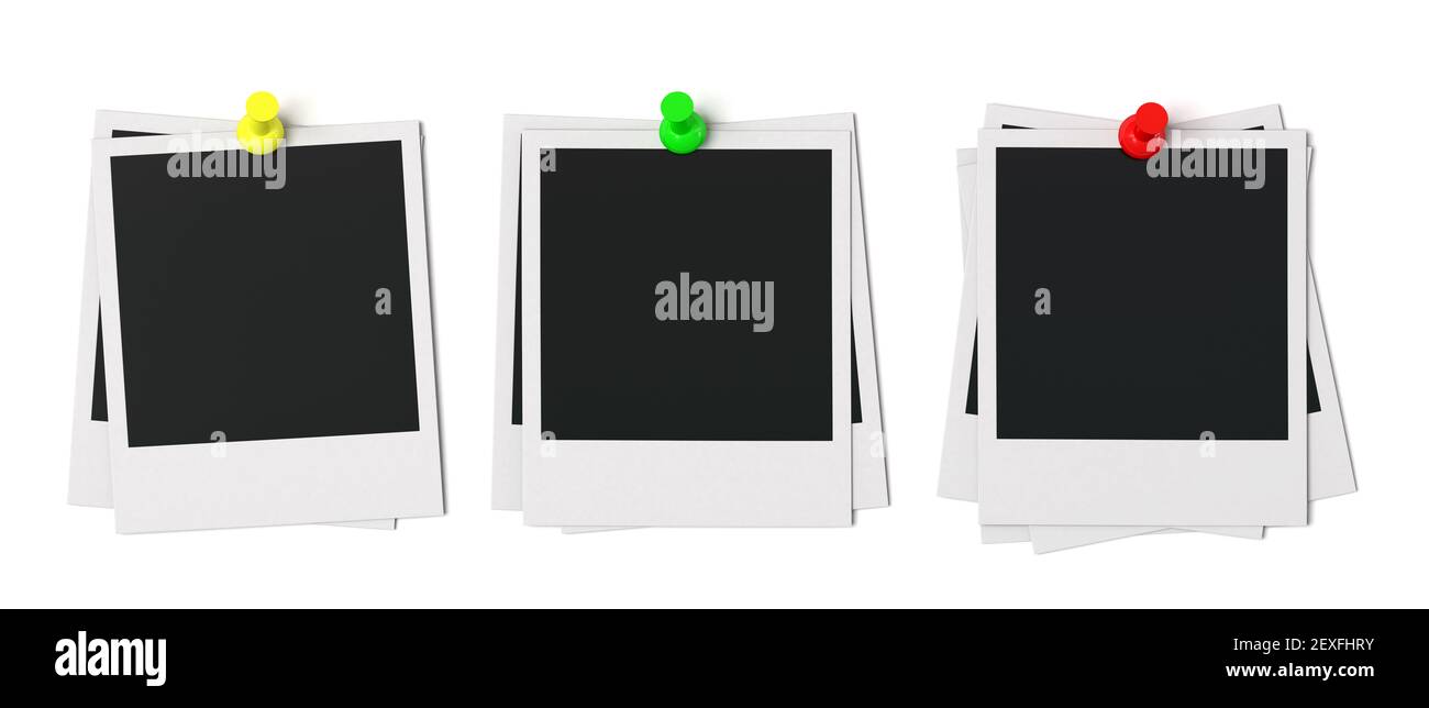 Isolated Photo Frames With Push Pins Stock Photo Alamy