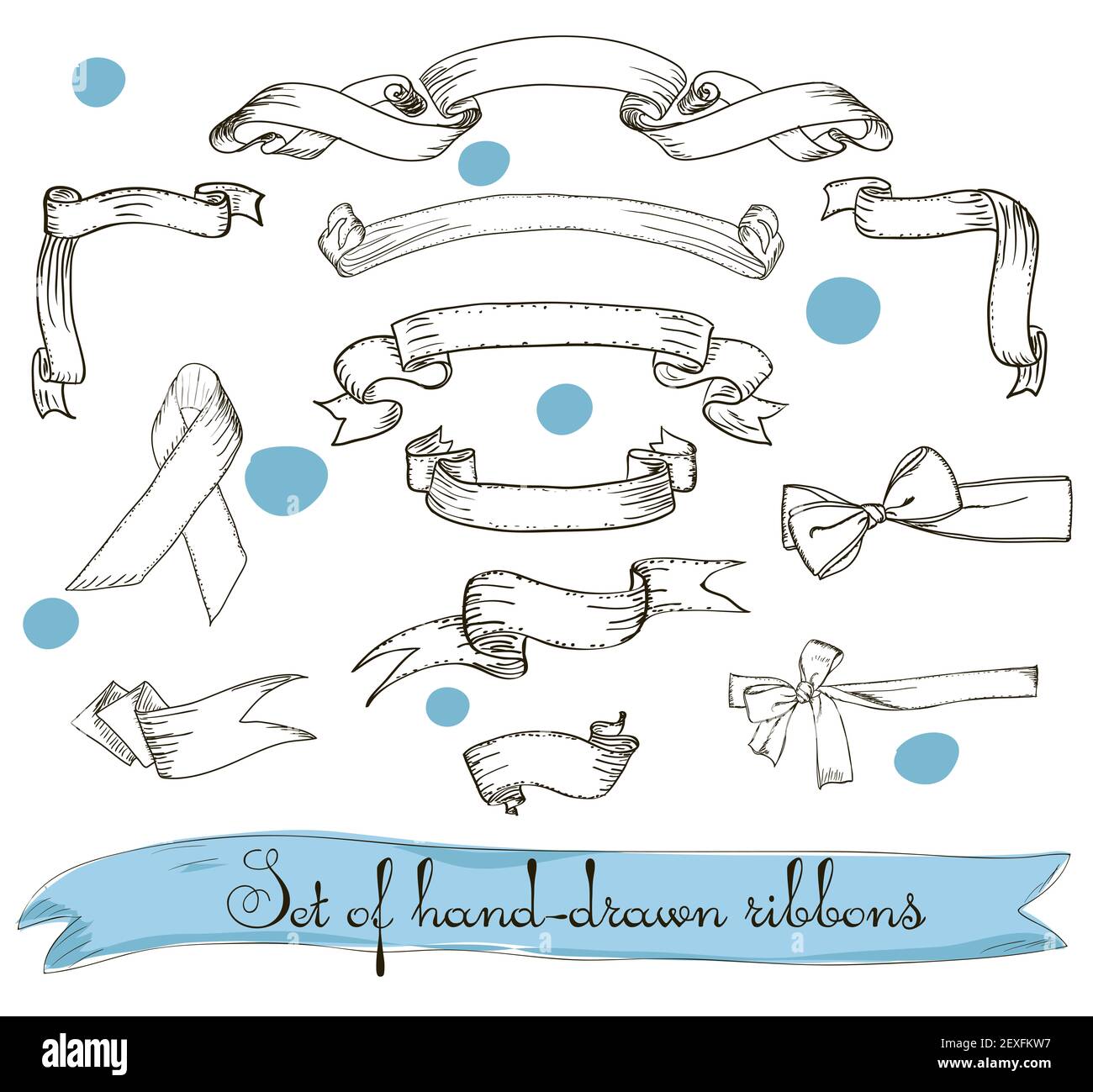 Set of vintage ribbons Stock Photo Alamy