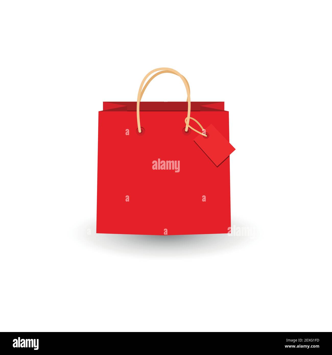 Shopping paper bag empty, vector illustration isolated on white ...