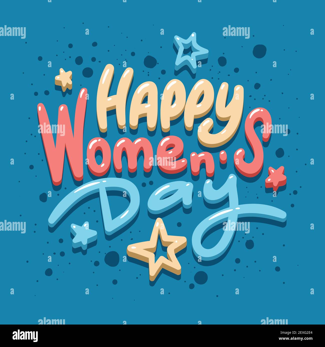 8 march - women's day. Vector greeting card. Gift for 8 March. 8 march symbol of blue background, brochure, web, illustration etc. Stock Vector