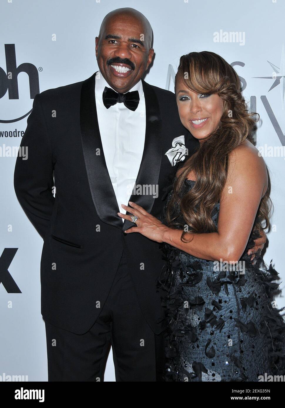 (L R) Steve Harvey and Marjorie Bridges Woods arrives at The 64th