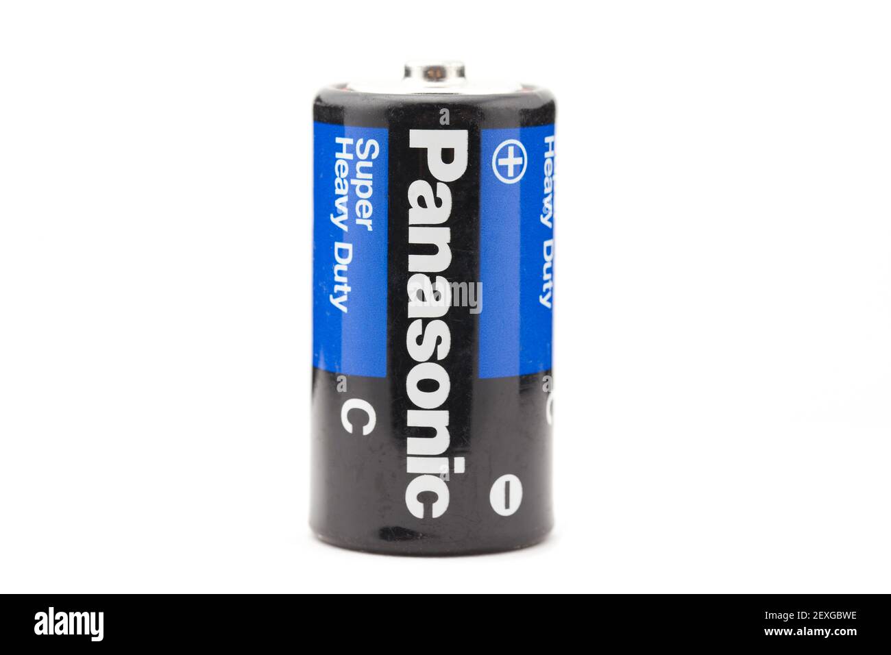 Battery on white background Stock Photo Alamy