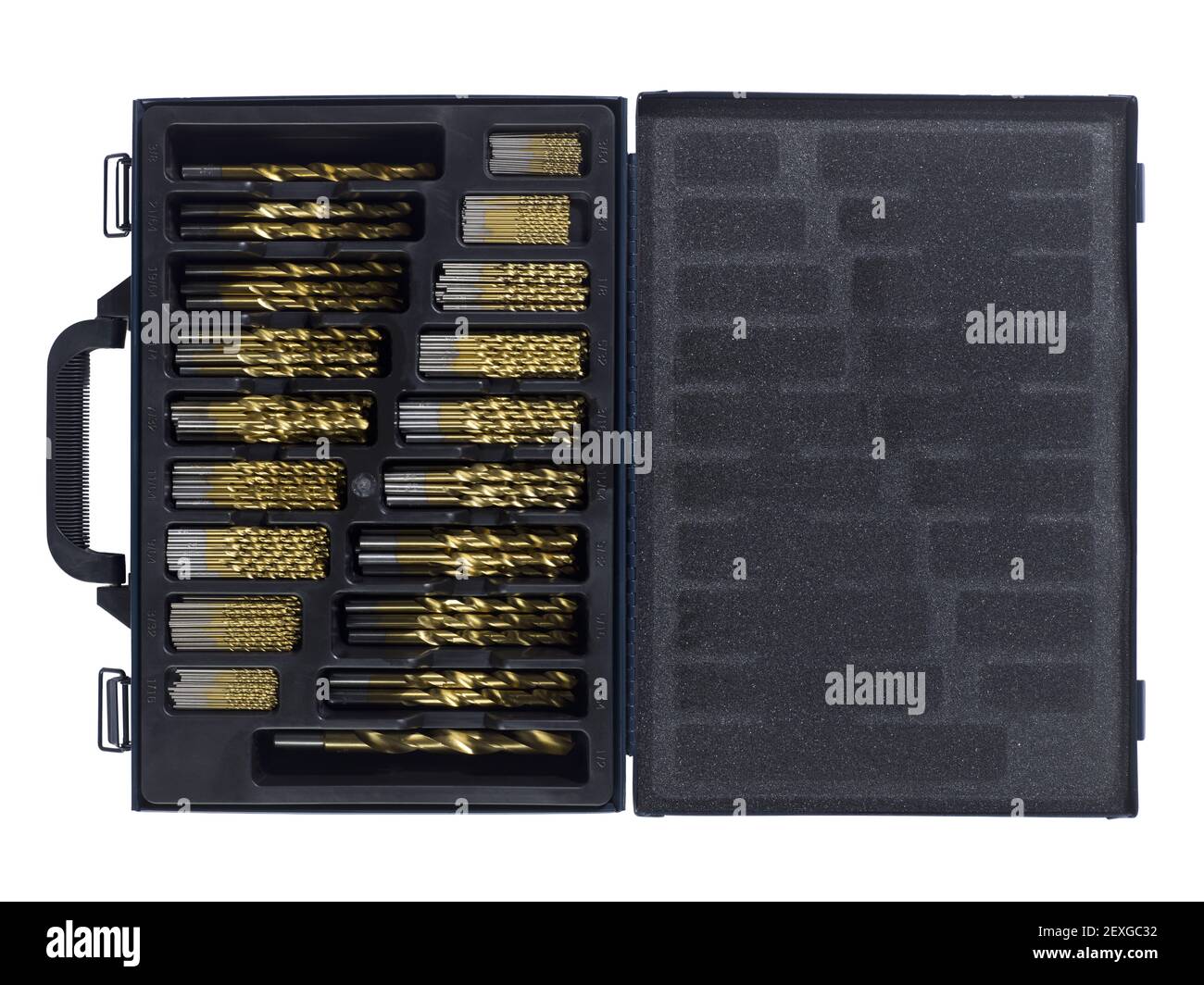 Briefcase of drill bits Stock Photo