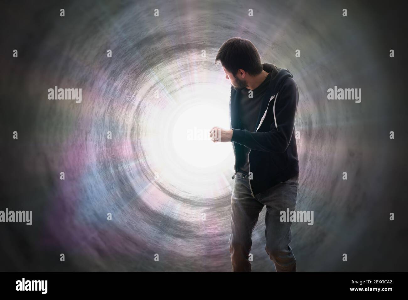 Man running away dark hi-res stock photography and images - Alamy