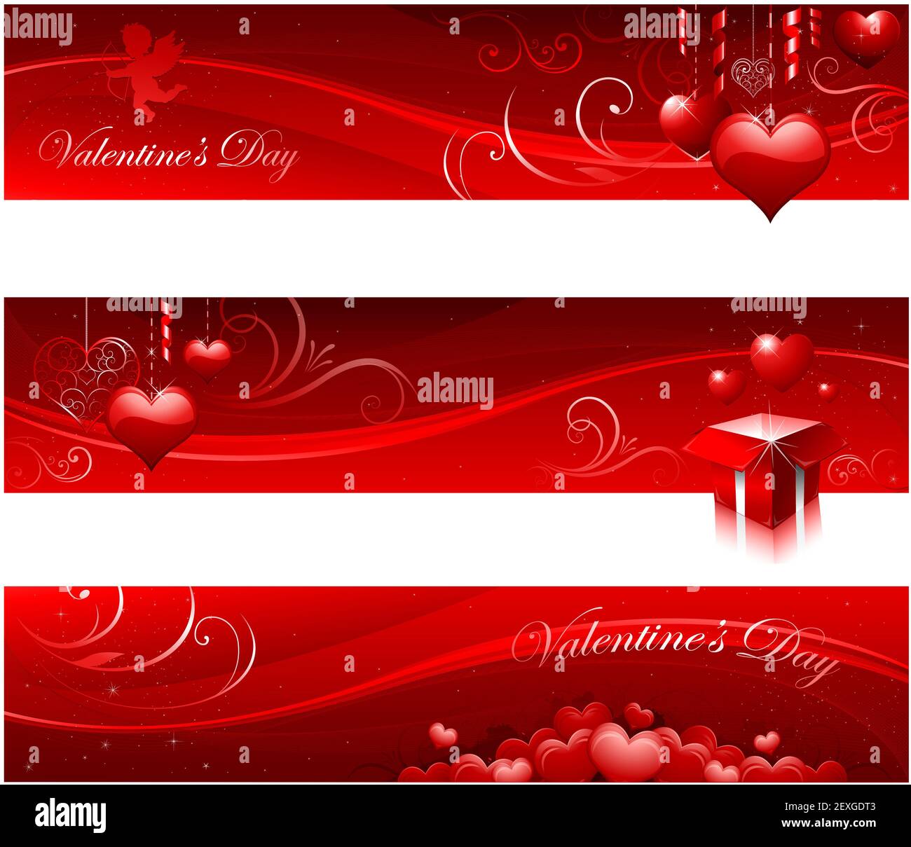 Valentine's day banners Stock Photo - Alamy