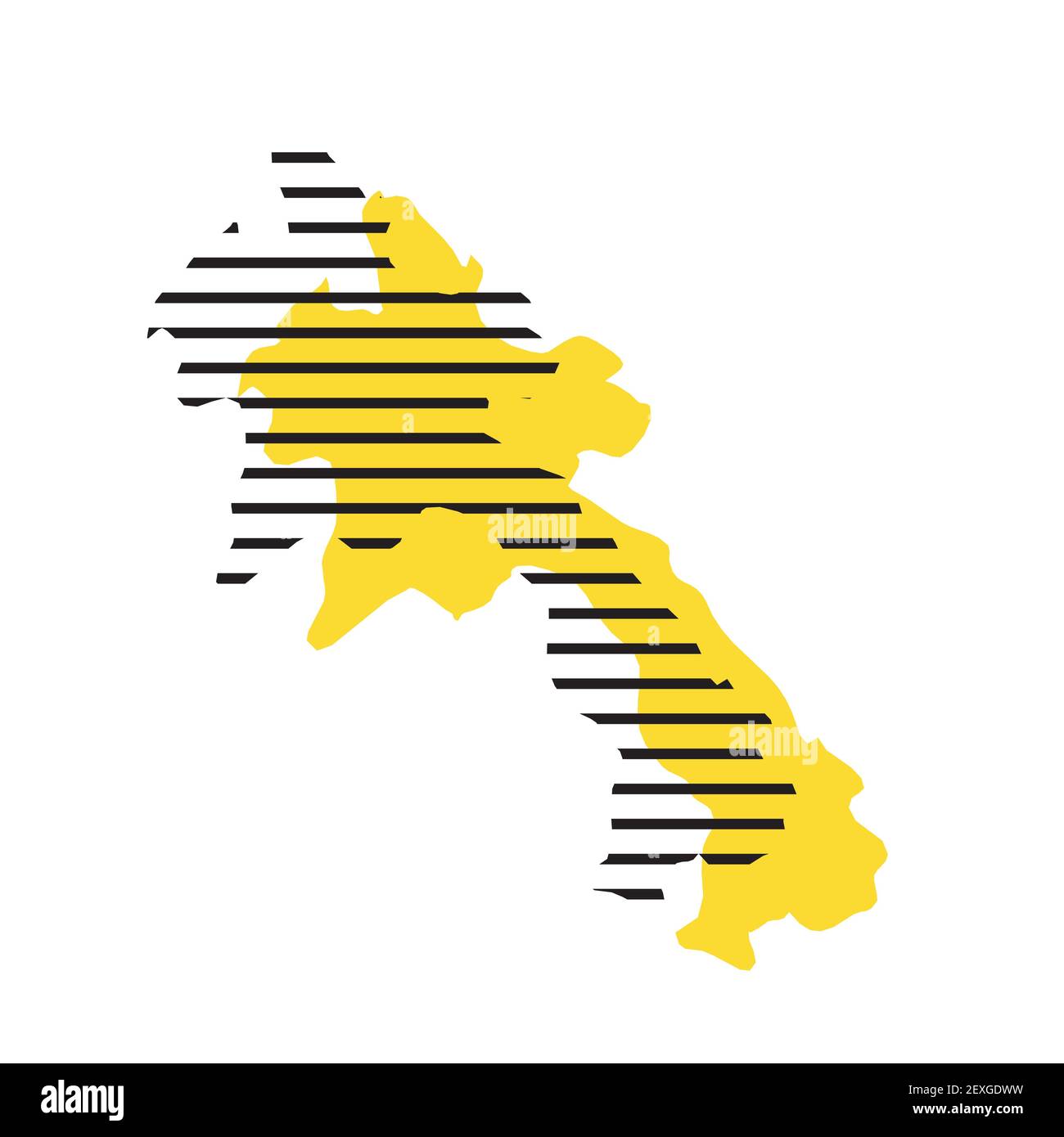 Laos - country silhouette Stock Vector