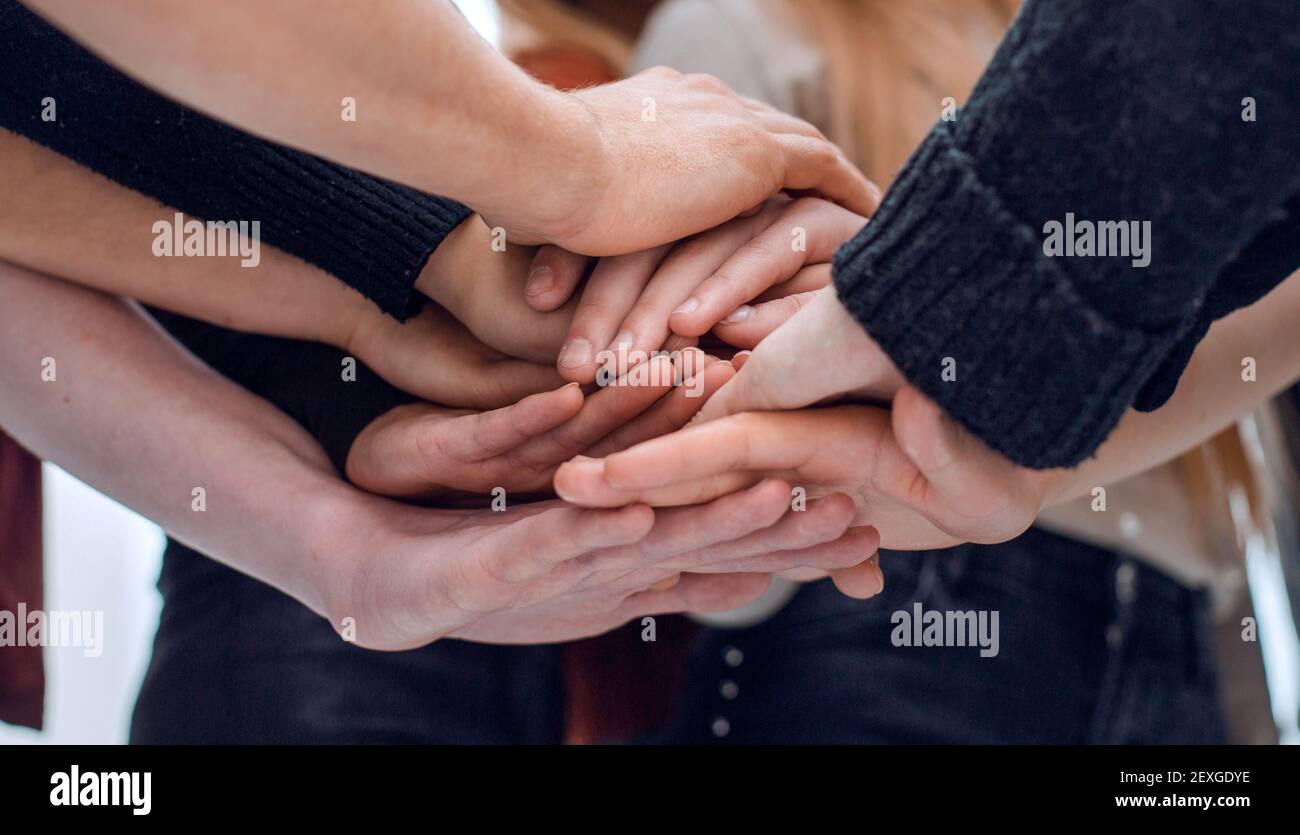 close up. smiling interns doctors showing thumbs up. Stock Photo