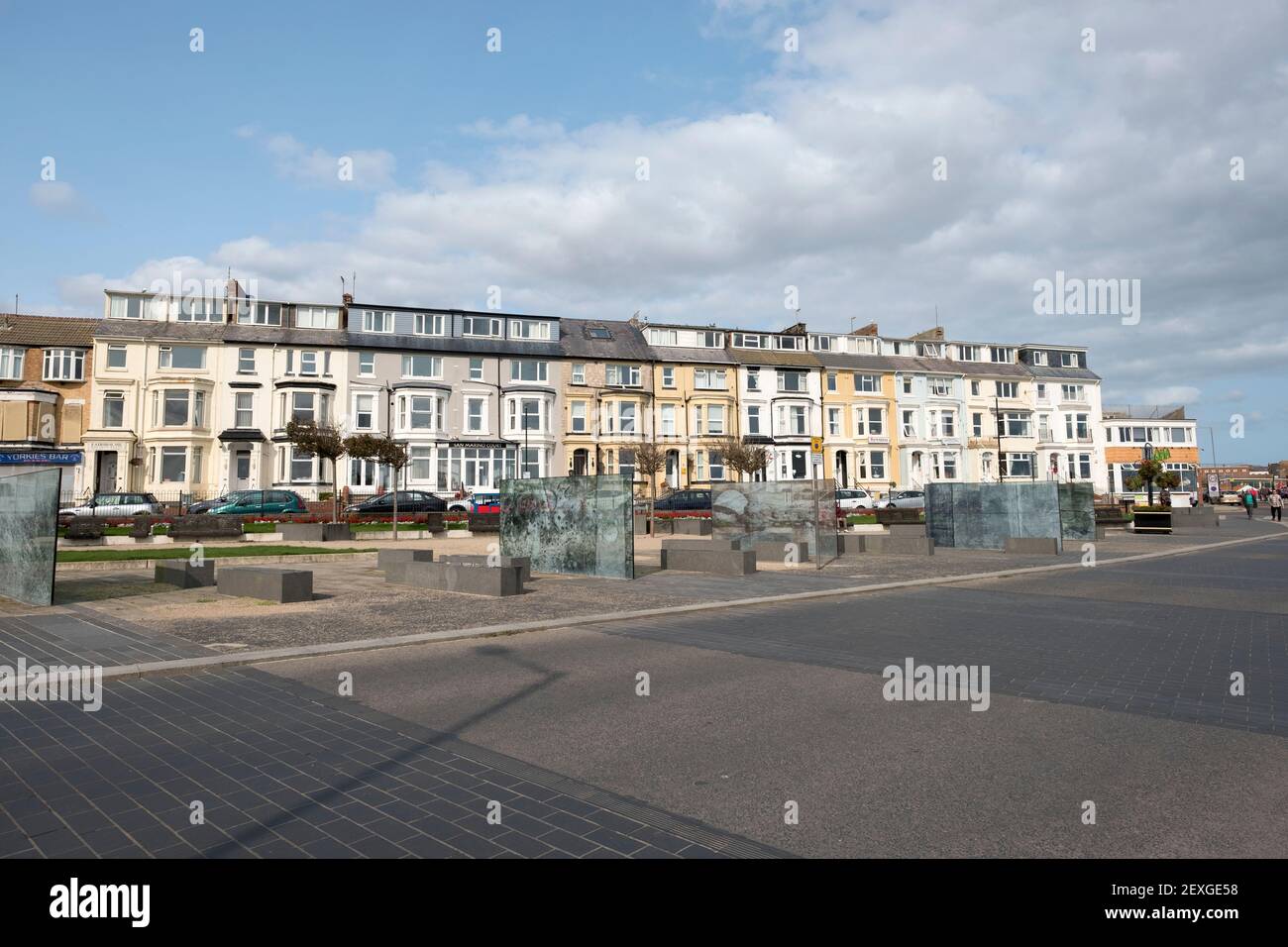 Sea front terraced houses in Bridlington, Yorkshire, UK Stock Photo Alamy