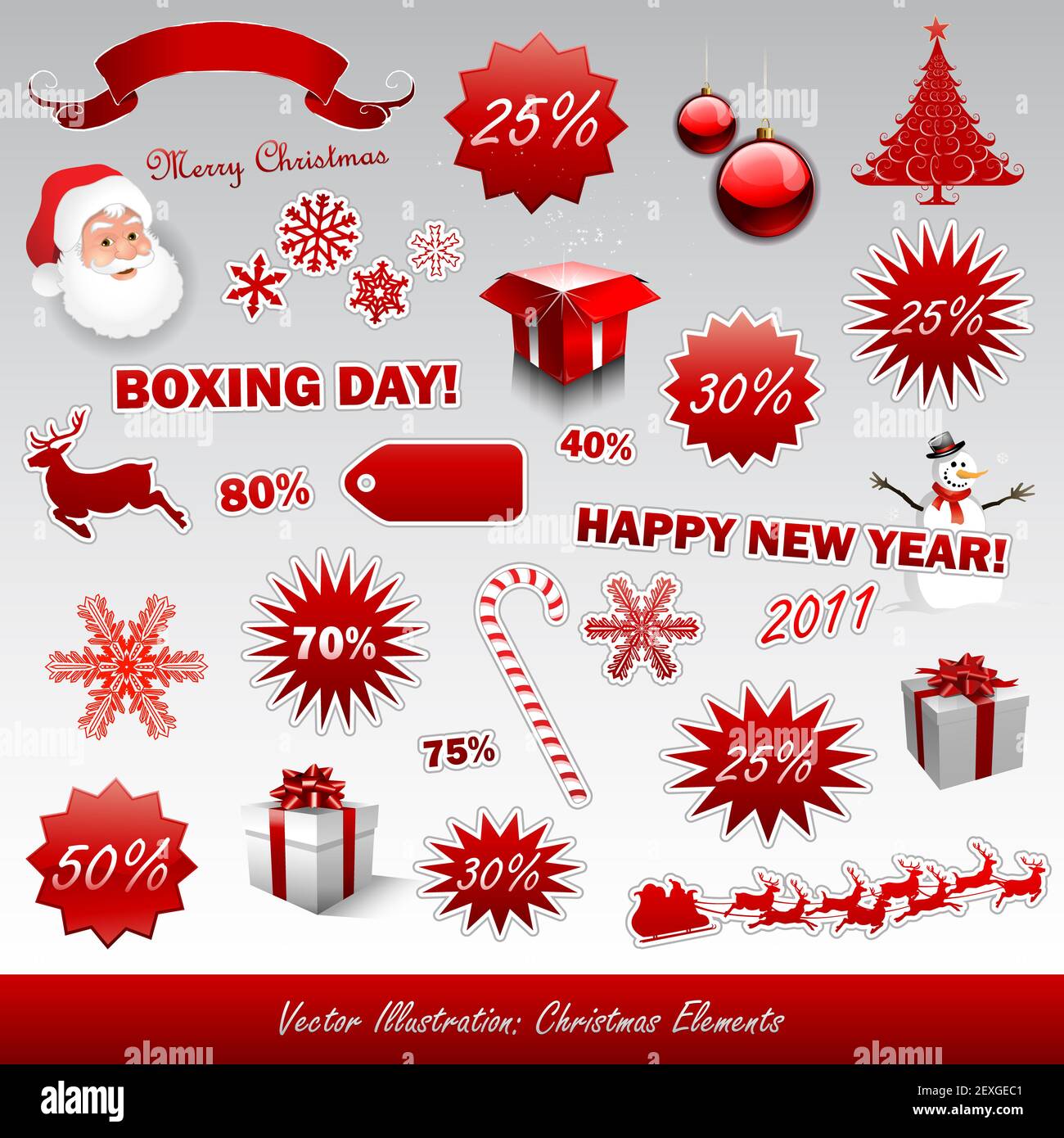 Christmas boxing day icons collection Stock Photo - Alamy