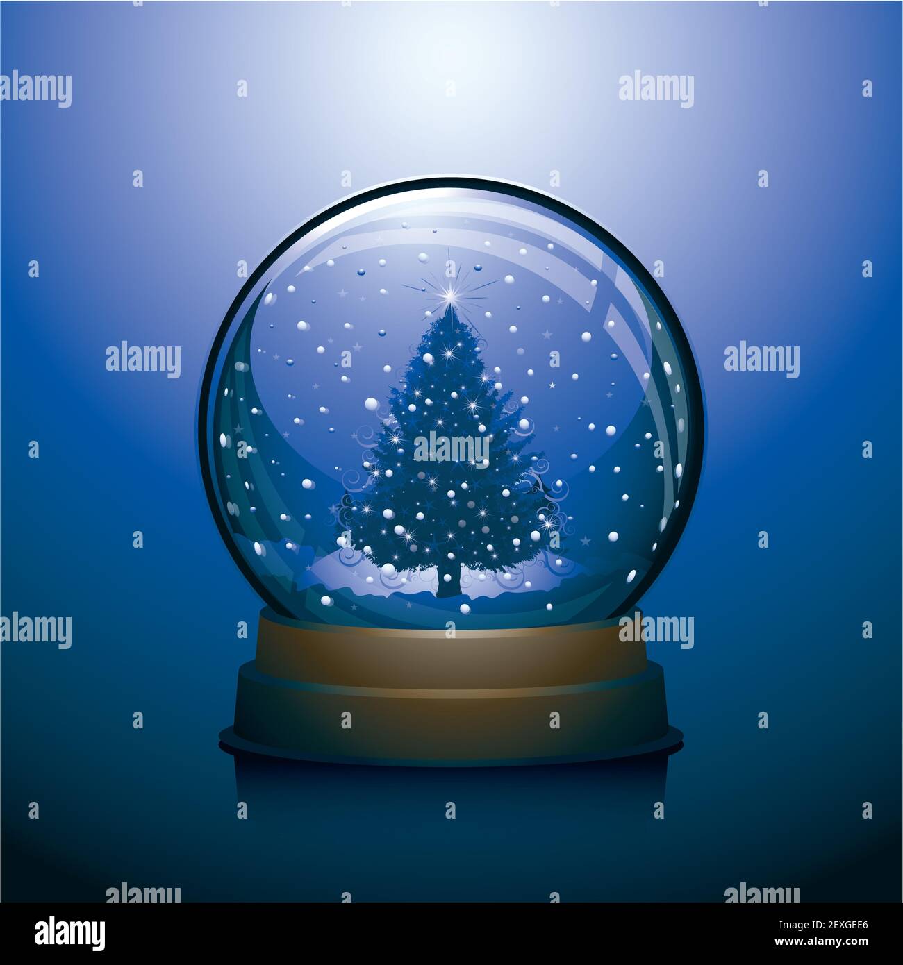 Christmas Snow globe illustration Stock Photo - Alamy