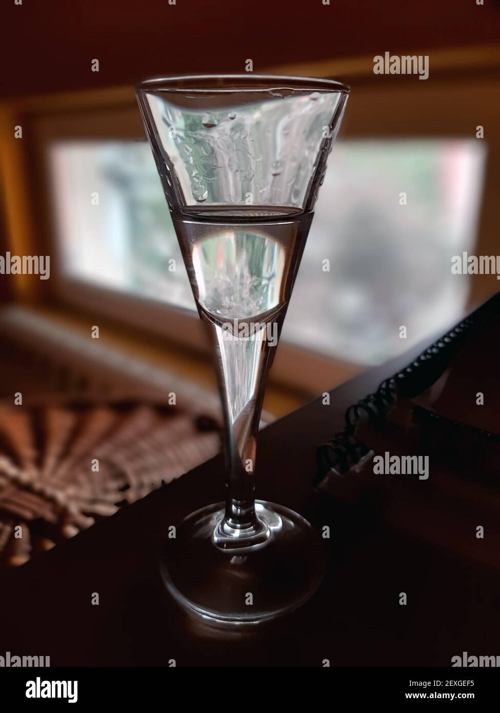 Short drink glass. Short drinks glassware. Liqour glass. Stock Photo