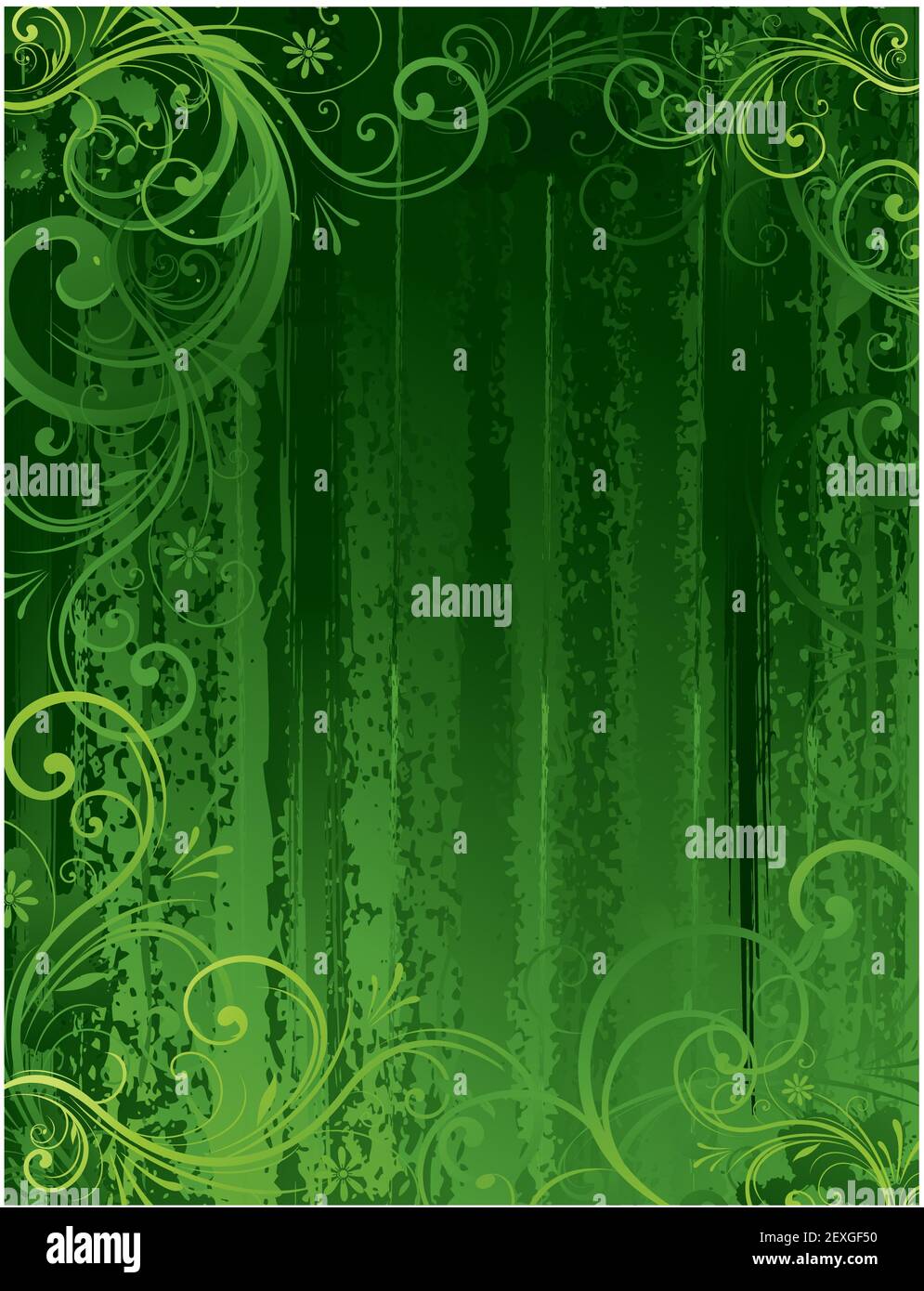 Seamless green twirl pattern hi-res stock photography and images - Alamy