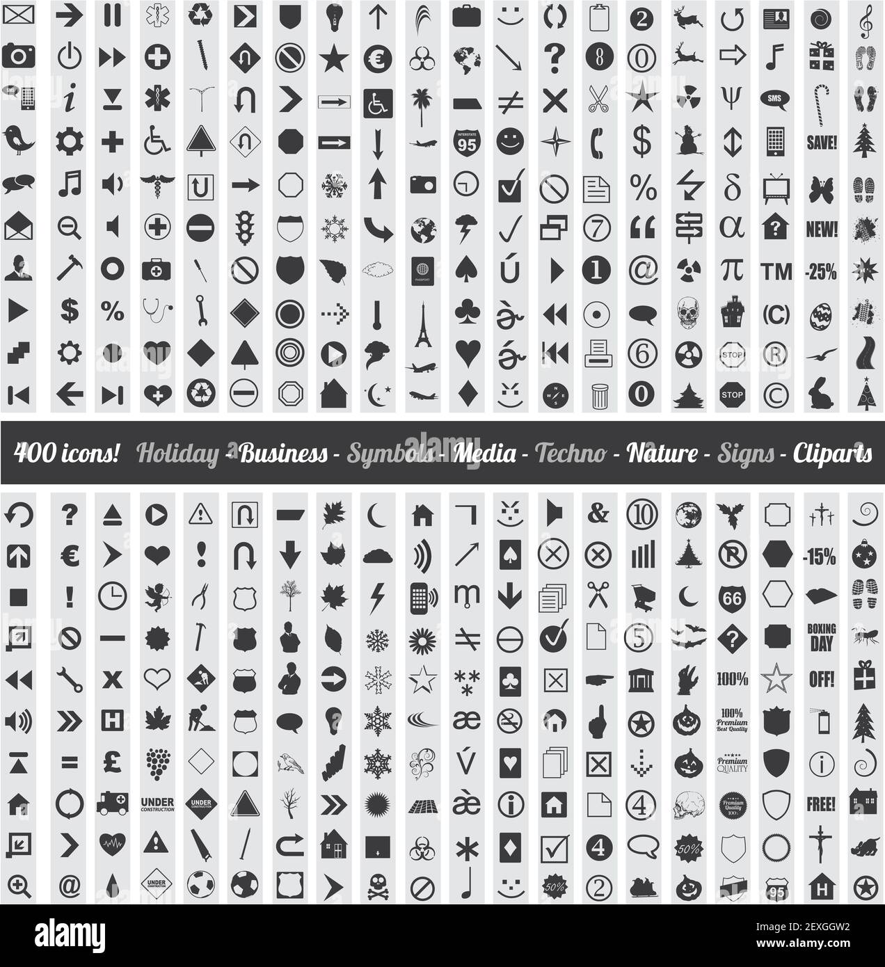 Set of 400 various icons symbols and elements Stock Photo - Alamy