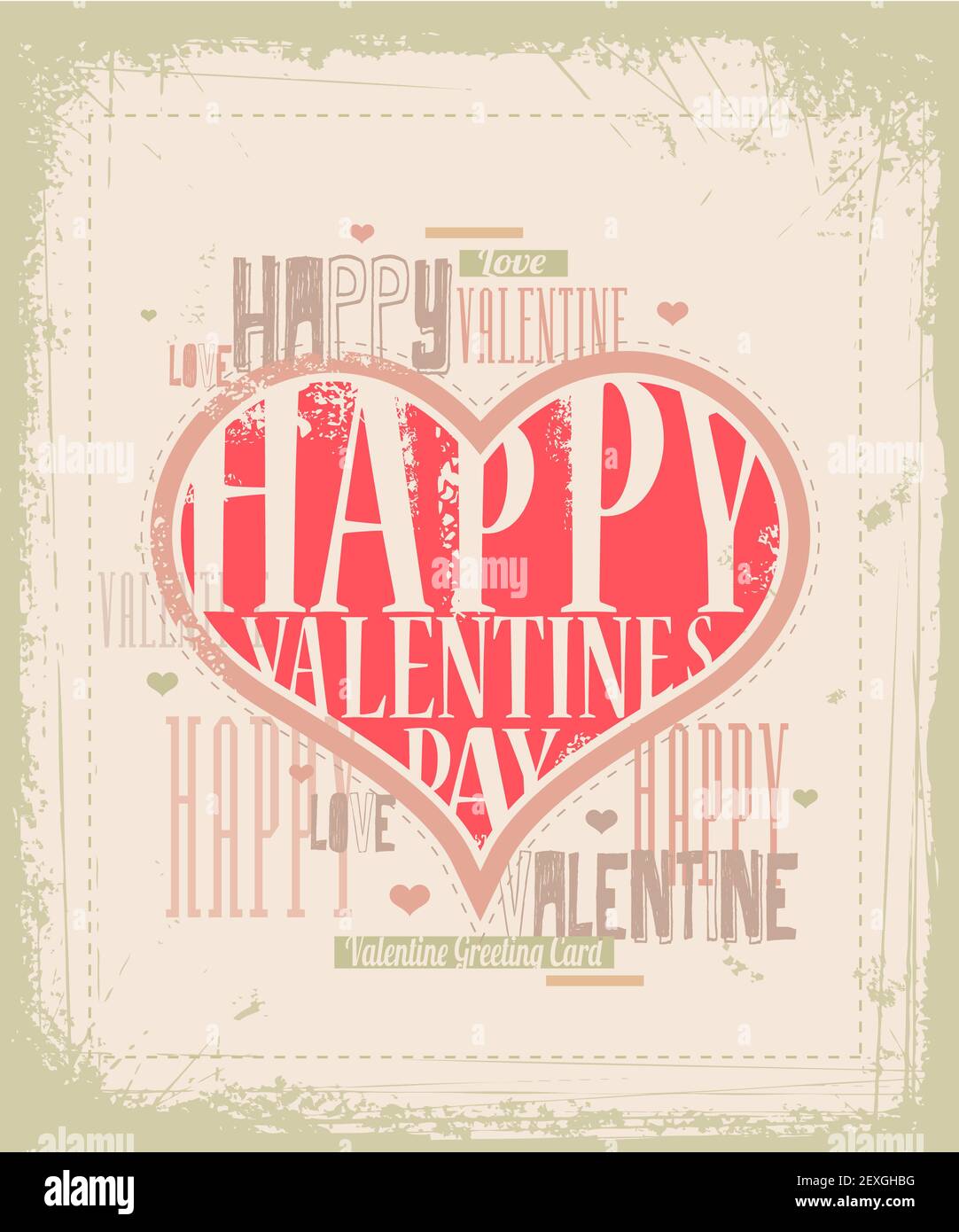 Retro Valentine card design Stock Photo - Alamy