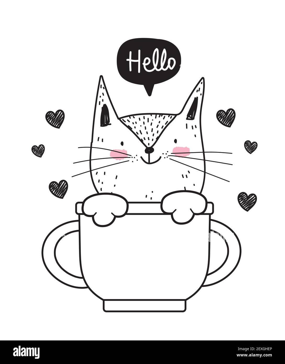 Cute cat 2024 in cup