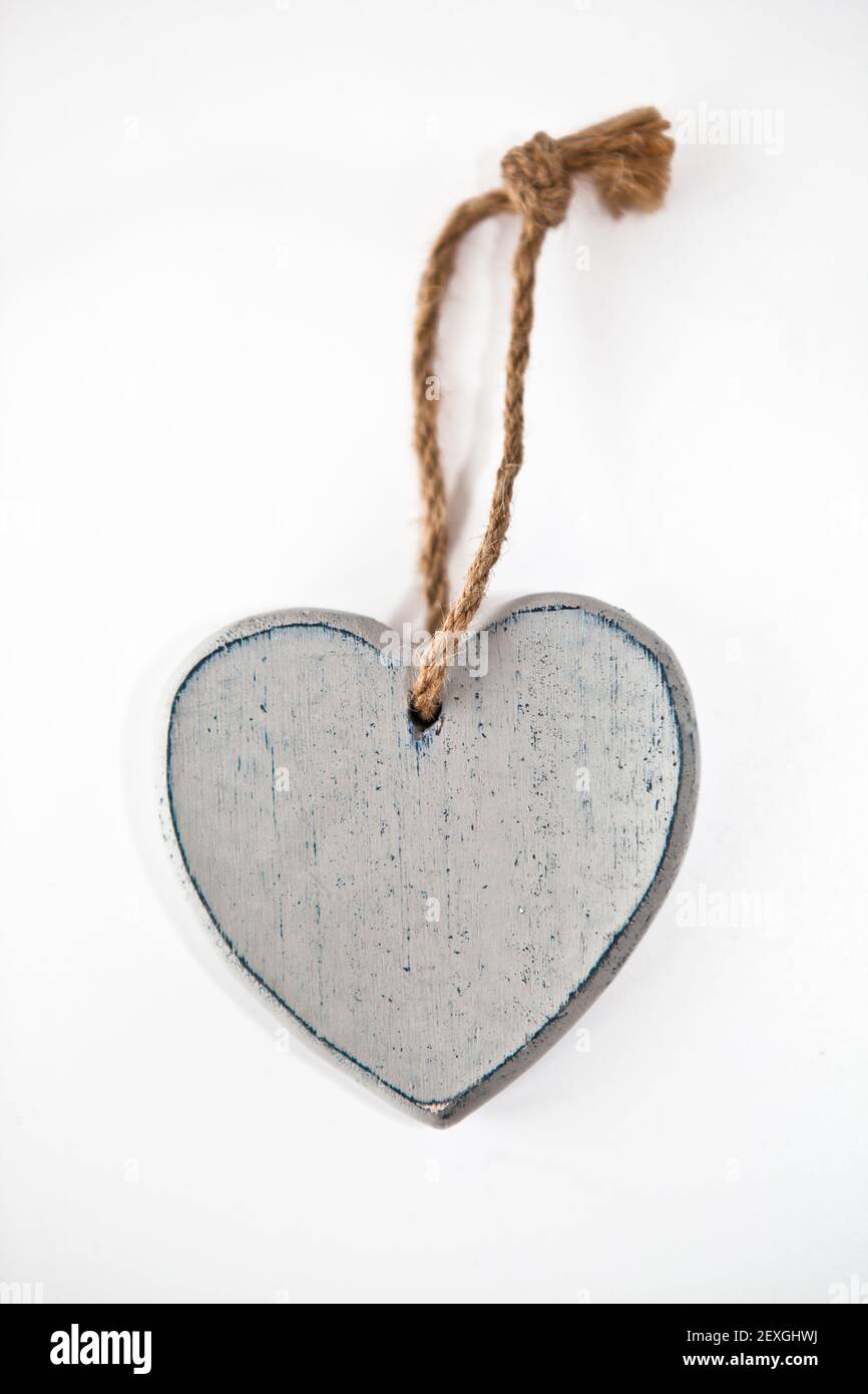 Grey heart with text space Stock Photo
