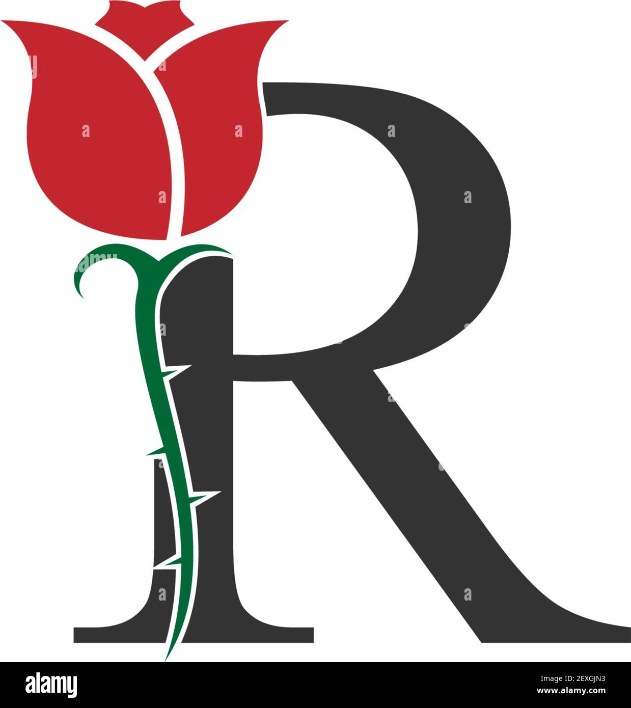 Letter R logo icon with rose design vector illustration Stock Vector Image  & Art - Alamy