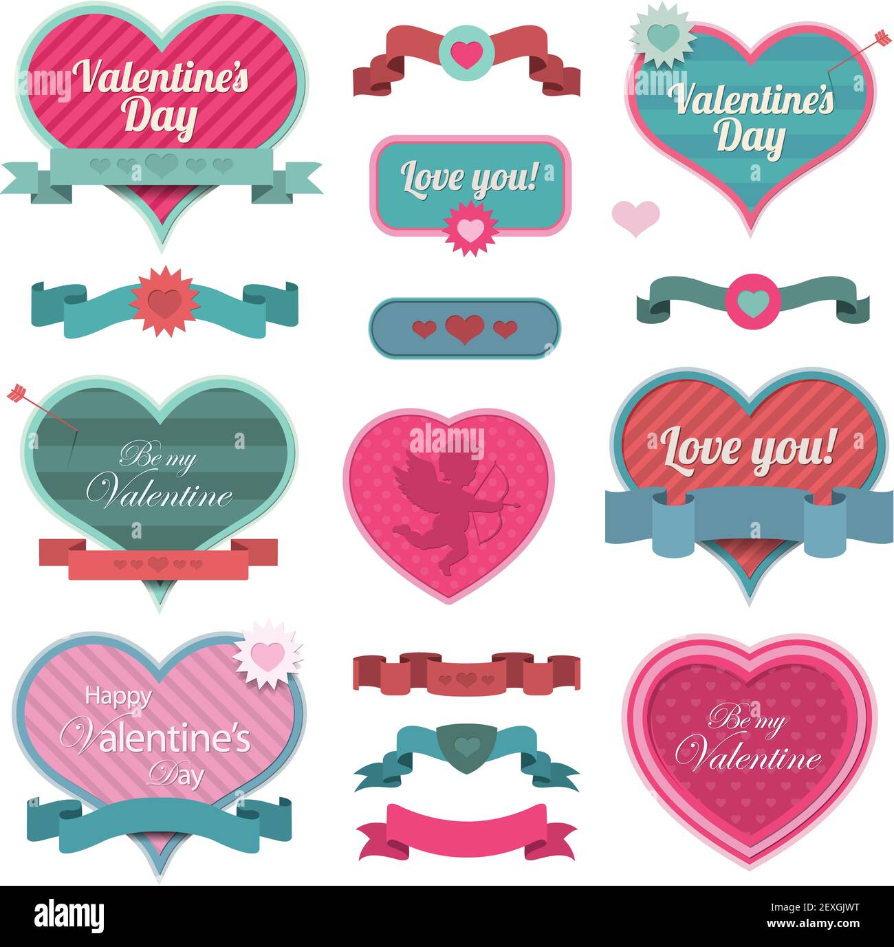 Heart Cut Out Ribbon Frame pink ribbons pattern Cut Out Stock Images & Pictures - Alamy