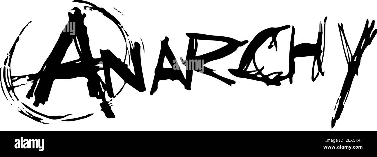 Anarchy hand drawn and brush effect title. Vector design illustration. CSGO Anarchy. Stock Vector